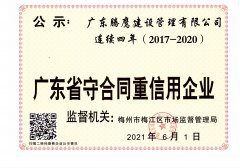 2021年守合同重信用企业证书